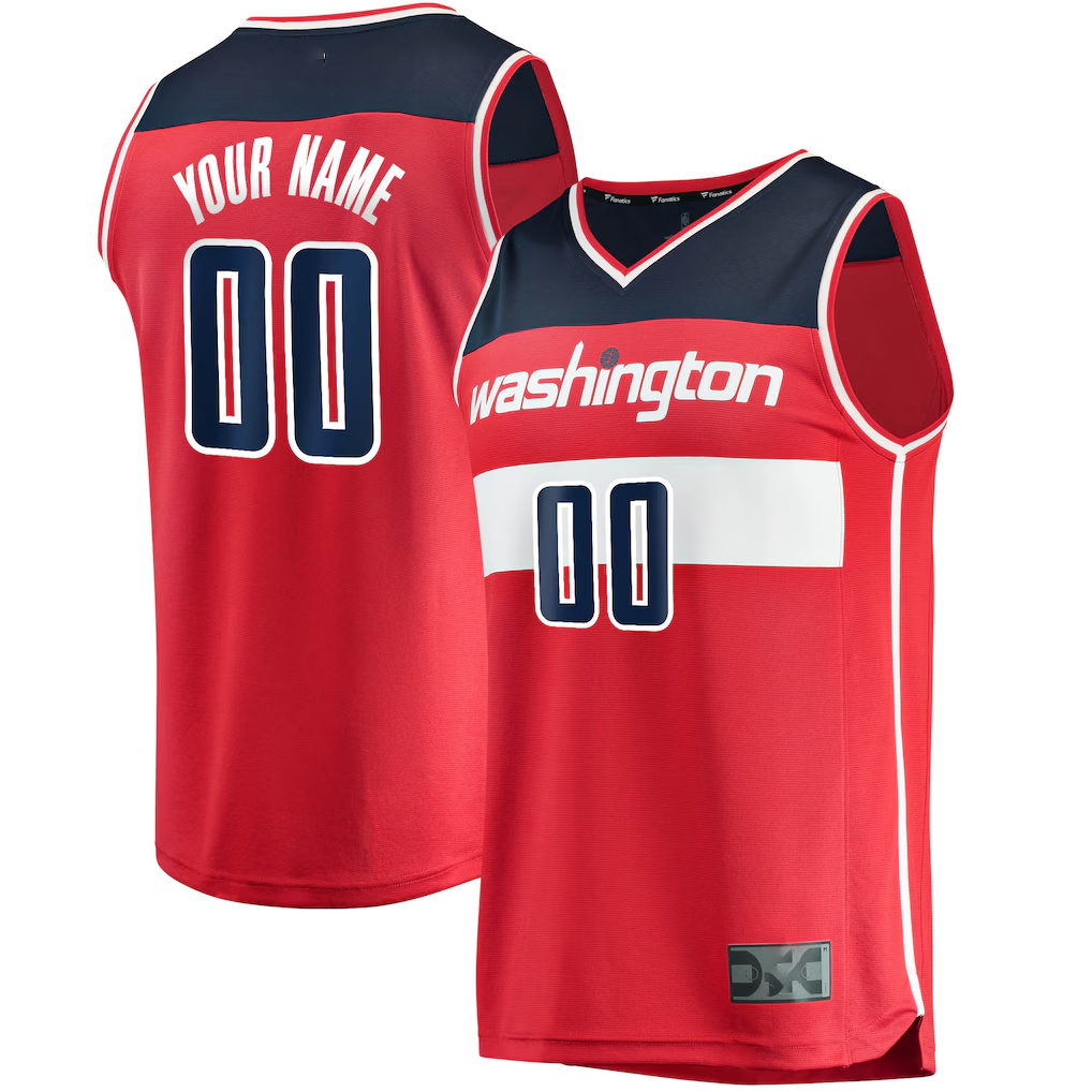 Punc Custom W.Wizards Red Fast Break Replica Jerseys - Icon Edition