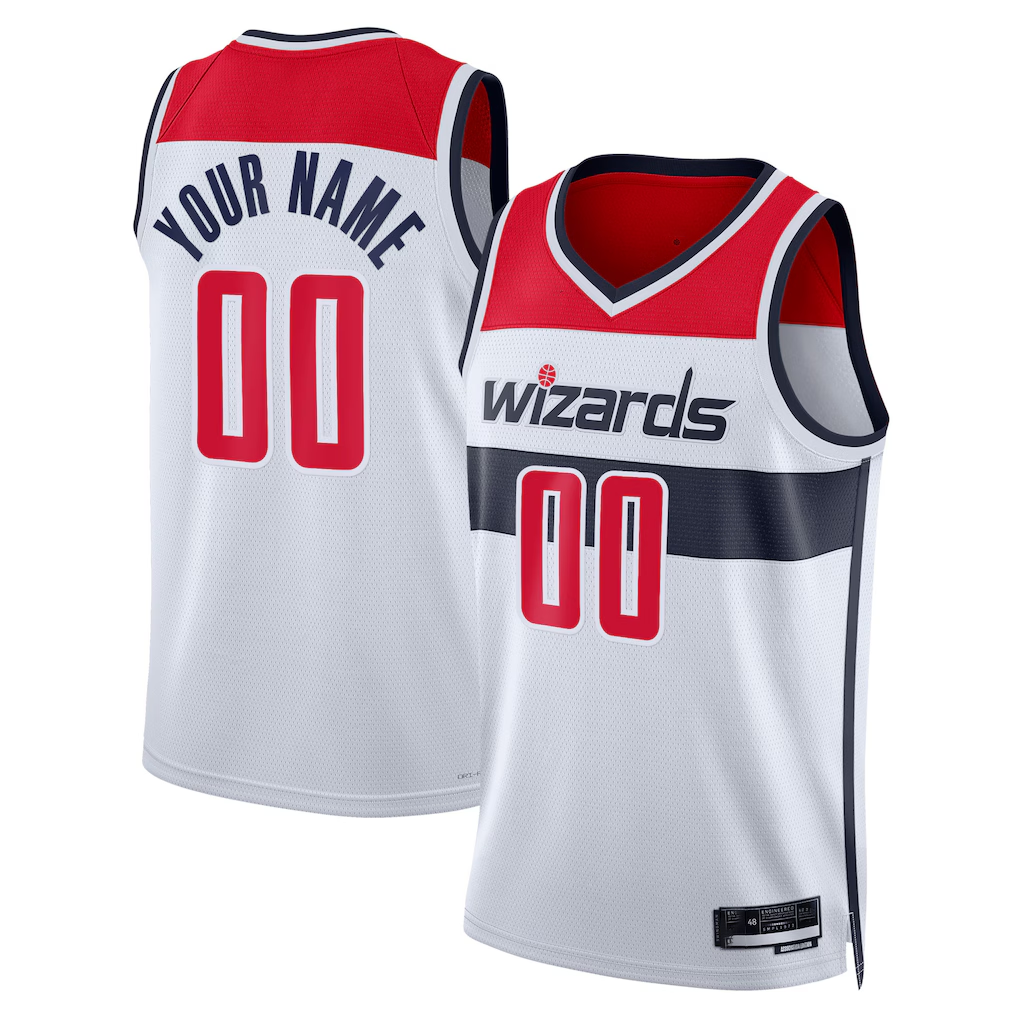 Punc Custom W.Wizards White Swingman Jerseys - Association Edition