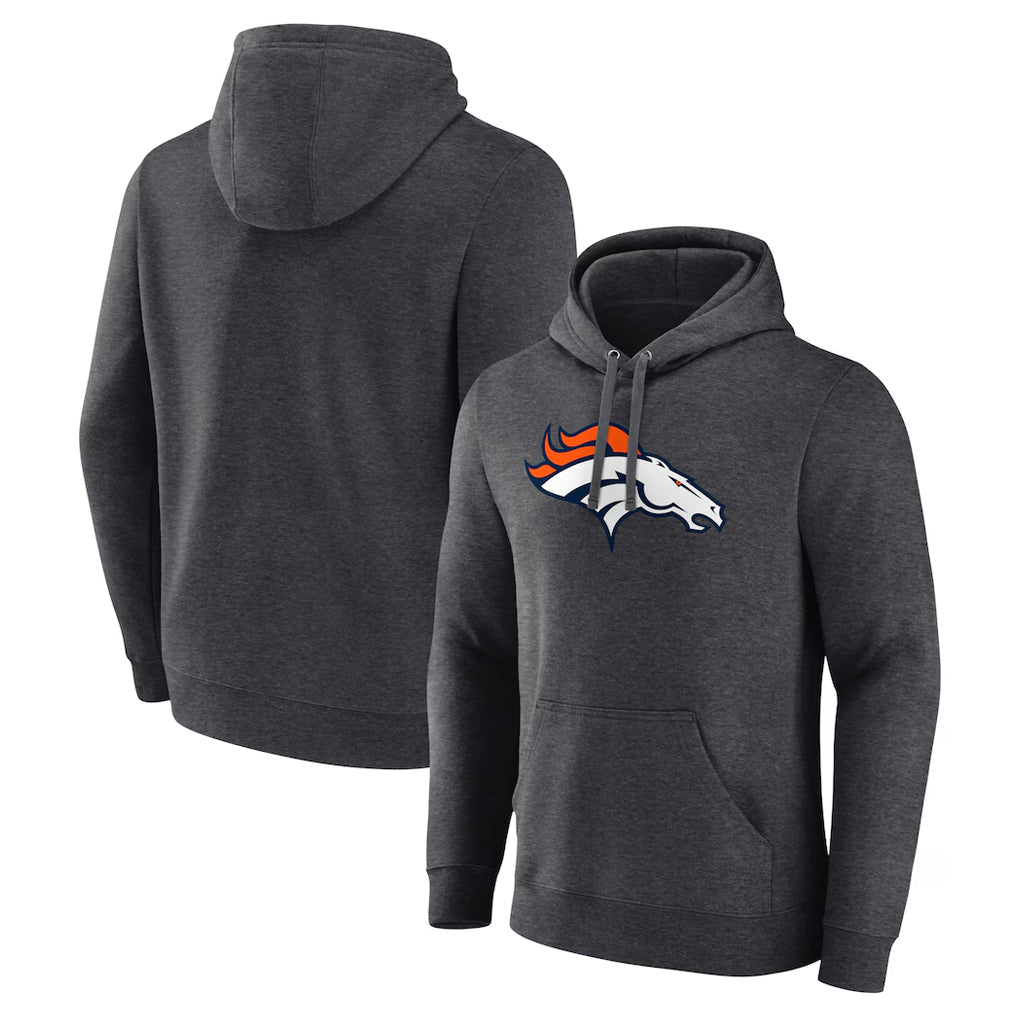 Punc D.Broncos Ash One Color Pullover Hoodie Limited Blank Player Stitched Jerseys