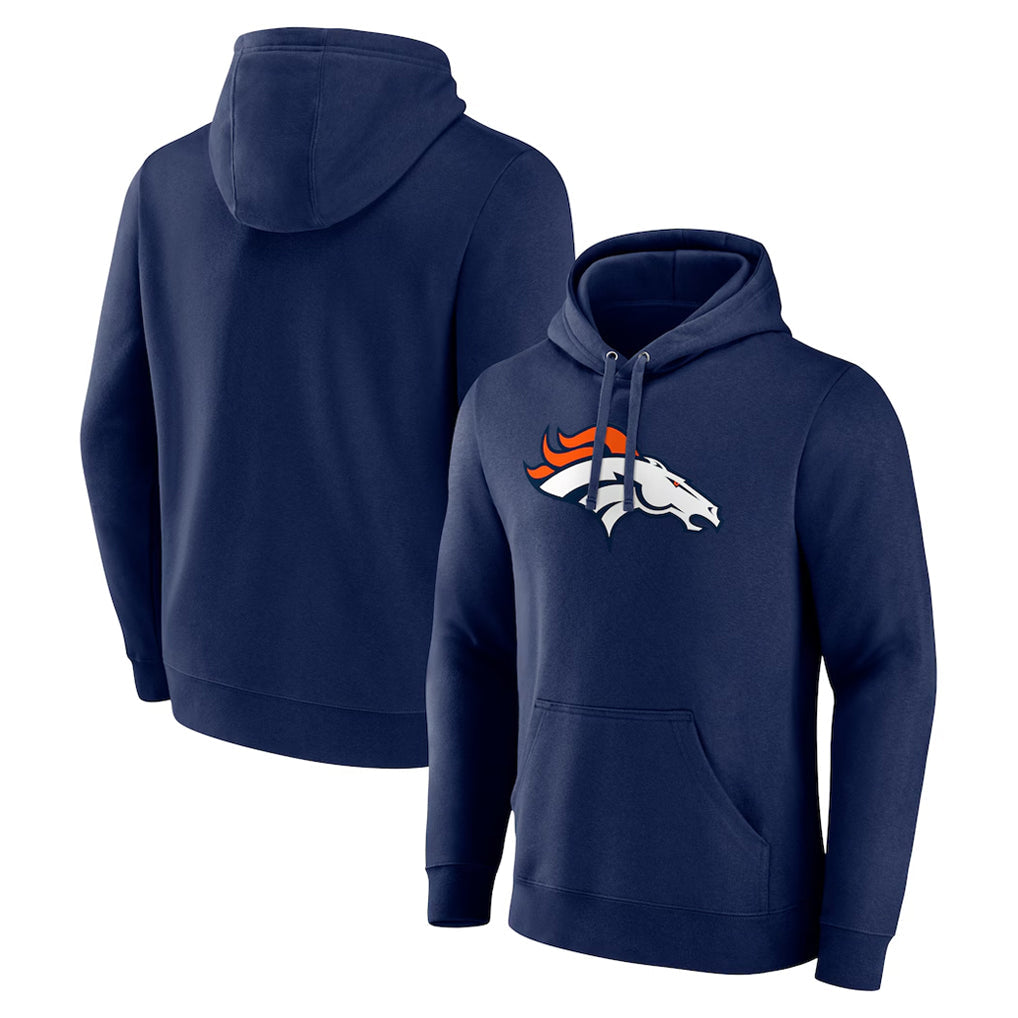 Punc D.Broncos Navy Pullover Hoodie Limited Blank Player Stitched Jerseys