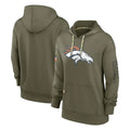 Punc D.Broncos Olive Salute to Service Pullover Hoodies Limited Blank Player Stitched Jerseys