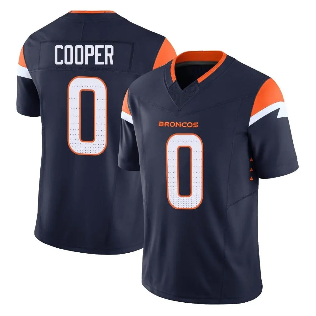 Punc D.Broncos #0 Jonathon Cooper Player Navy Limited Vapor F.U.S.E. Home Game Stitched Jerseys
