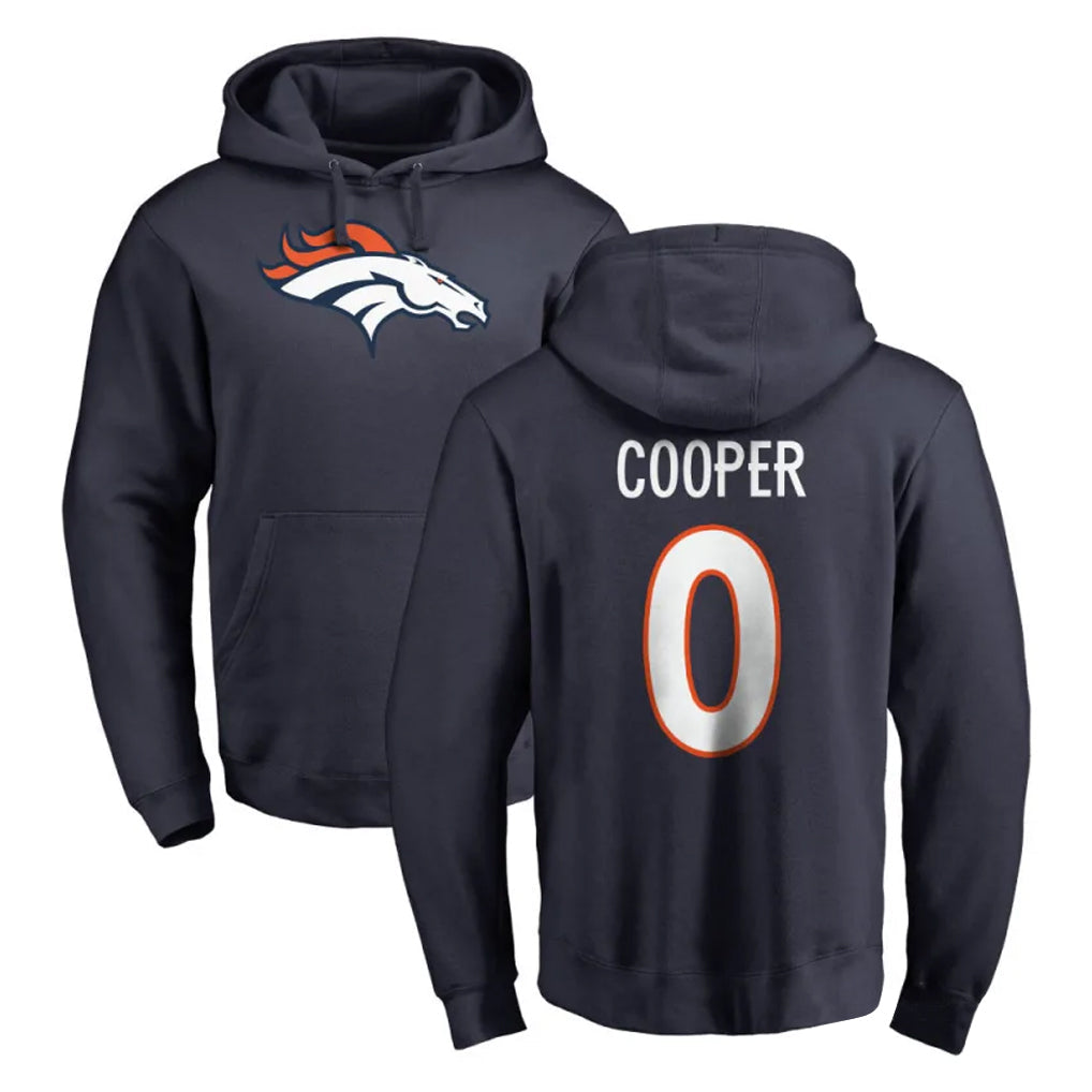 Punc D.Broncos #0 Jonathon Cooper Player Navy Pullover Hoodie Limited Stitched Jerseys