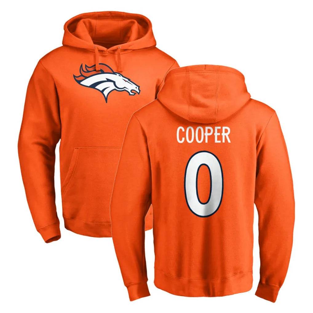 Punc D.Broncos #0 Jonathon Cooper Player Orange Pullover Hoodie Limited Stitched Jerseys