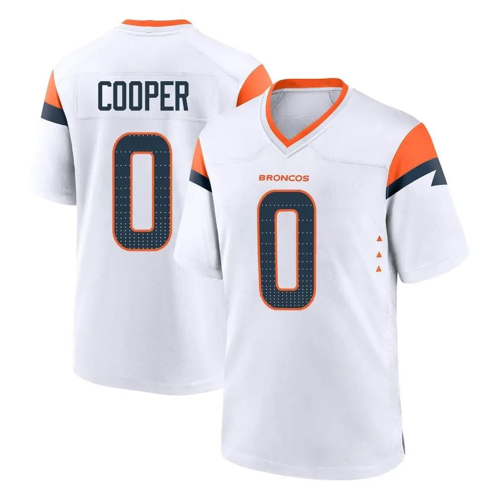 Punc D.Broncos #0 Jonathon Cooper Player White Home Game Stitched Jerseys