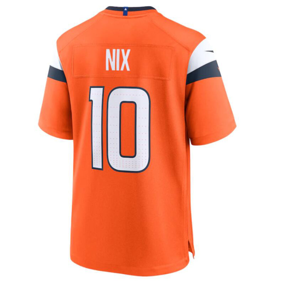 Punc D.Broncos #10 Bo Nix Orange 2024 Draft First Round Pick Player Game Jersey American Stitched Jersey