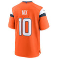 Punc D.Broncos #10 Bo Nix Orange 2024 Draft First Round Pick Player Game Jersey American Stitched Jersey