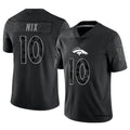 Punc D.Broncos #10 Bo Nix Player Black RFLCTV Limited  Jerseys