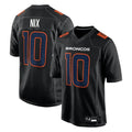 Punc D.Broncos #10 Bo Nix Player Carbon Black Fashion Limited Game Stitched Jerseys
