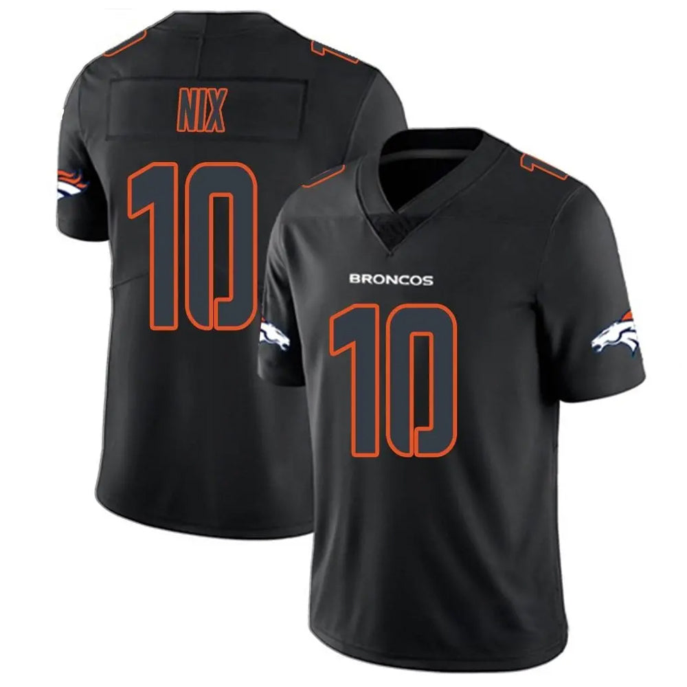 Punc D.Broncos #10 Bo Nix Player Limited Black Impact Jerseys