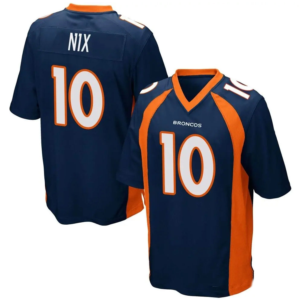 Punc D.Broncos #10 Bo Nix Player Navy Game Stitched Jerseys