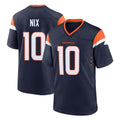 Punc D.Broncos #10 Bo Nix Player Navy Home Game Stitched Jerseys