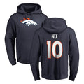 Punc D.Broncos #10 Bo Nix Player Navy Pullover Hoodie Limited Stitched Jerseys