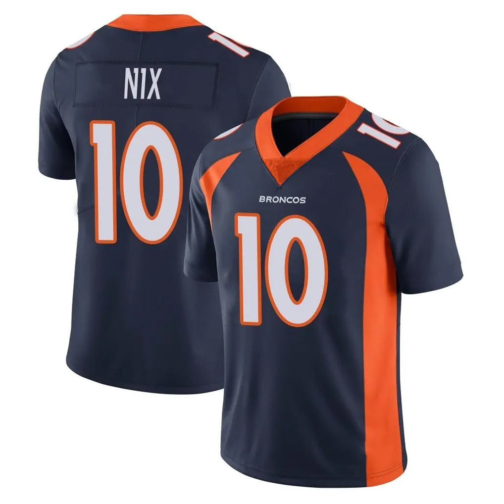 Punc D.Broncos #10 Bo Nix Player Navy Vapor Untouchable Limited Game Stitched Jerseys
