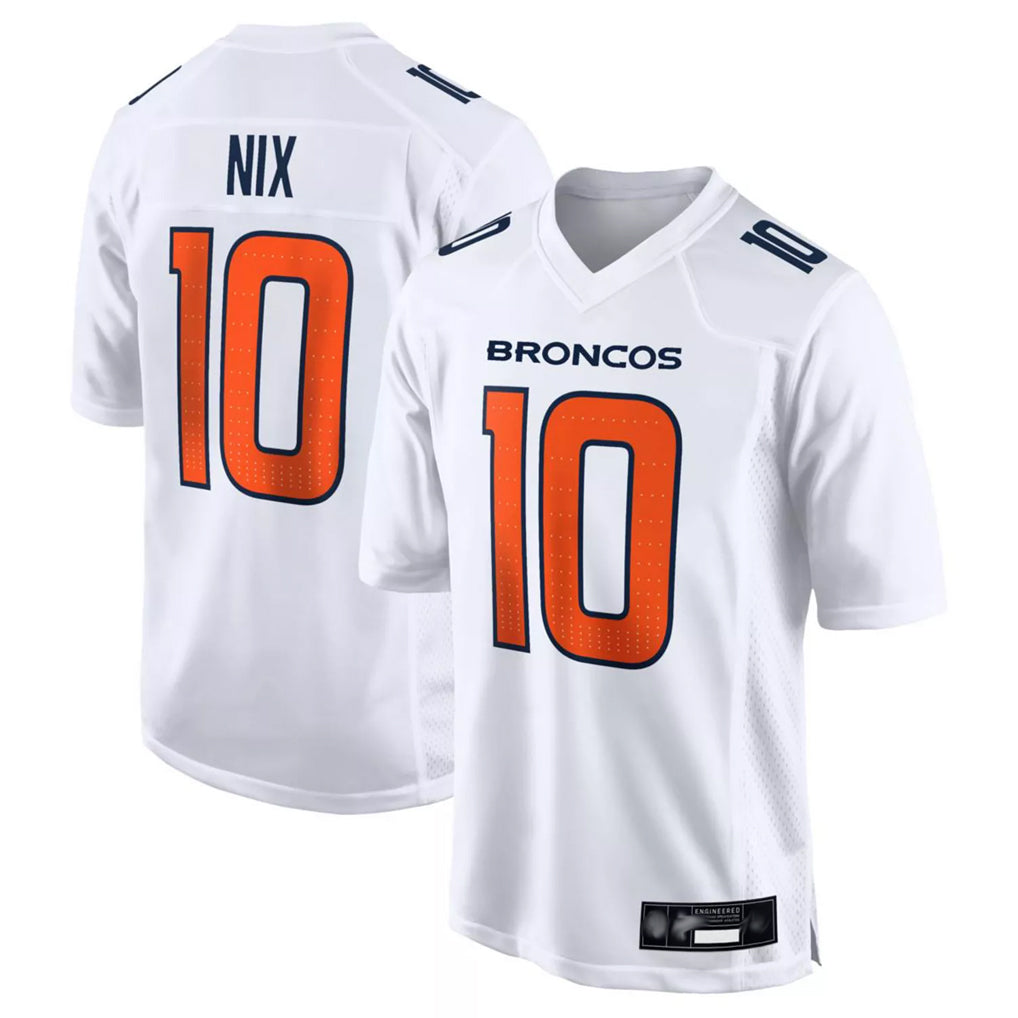 Punc D.Broncos #10 Bo Nix Player White Fashion Limited Game Stitched Jerseys