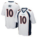 Punc D.Broncos #10 Bo Nix Player White Game Stitched Jerseys