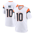 Punc D.Broncos #10 Bo Nix Player White Home Game Stitched Jerseys