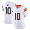 Punc D.Broncos #10 Bo Nix Player White Limited Vapor F.U.S.E. Home Game Stitched Jerseys