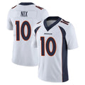 Punc D.Broncos #10 Bo Nix Player White Vapor Untouchable Limited Home Game Stitched Jerseys