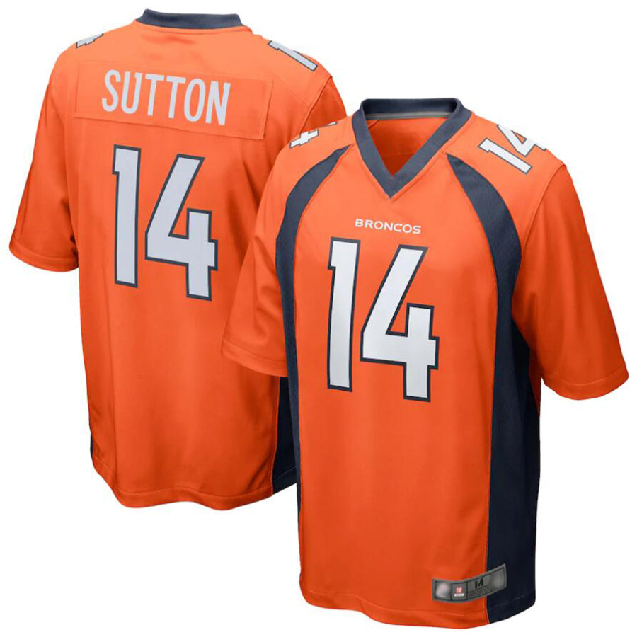 Punc D.Broncos #14 Courtland Sutton Orange Replica Game Stitched Jerseys