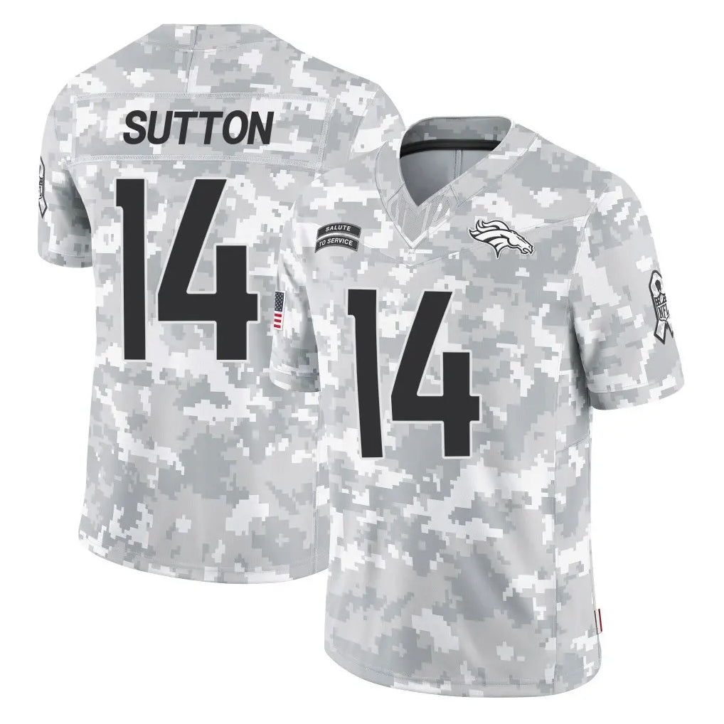 Punc D.Broncos #14 Courtland Sutton Player Arctic Camo Salute To Service Limited Stitched Jerseys