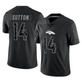 Punc D.Broncos #14 Courtland Sutton Player Black Reflective Limited Stitched Jerseys