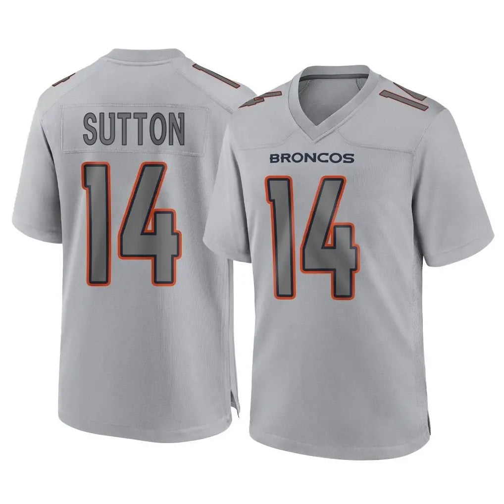 Punc D.Broncos #14 Courtland Sutton Player Gray Atmosphere Fashion Limited Game Stitched Jerseys