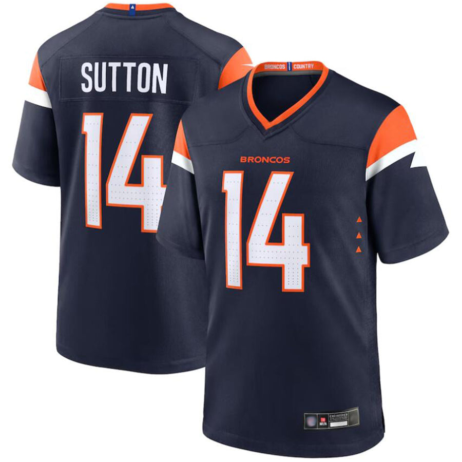 Punc D.Broncos #14 Courtland Sutton Player Navy Home Replica Game Stitched Jerseys