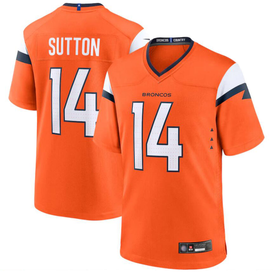 Punc D.Broncos #14 Courtland Sutton Player Orange Home Replica Game Stitched Jerseys