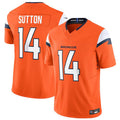 Punc D.Broncos #14 Courtland Sutton Player Orange Vapor F.U.S.E. Limited Stitched Jerseys