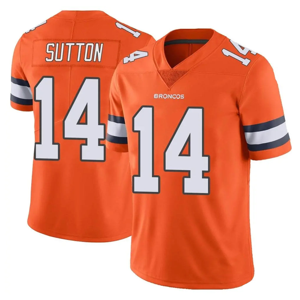 Punc D.Broncos #14 Courtland Sutton Player Orange Vapor Untouchable Limited Home Game Stitched Jerseys