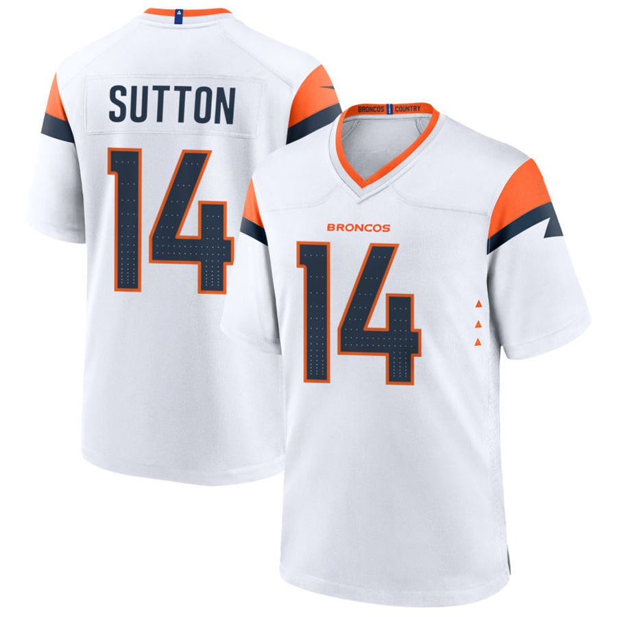 Punc D.Broncos #14 Courtland Sutton Player White Home Game Stitched Jerseys