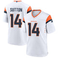 Punc D.Broncos #14 Courtland Sutton Player White Home Game Stitched Jerseys