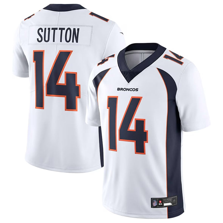 Punc D.Broncos #14 Courtland Sutton Player White Replica Game Stitched Jerseys