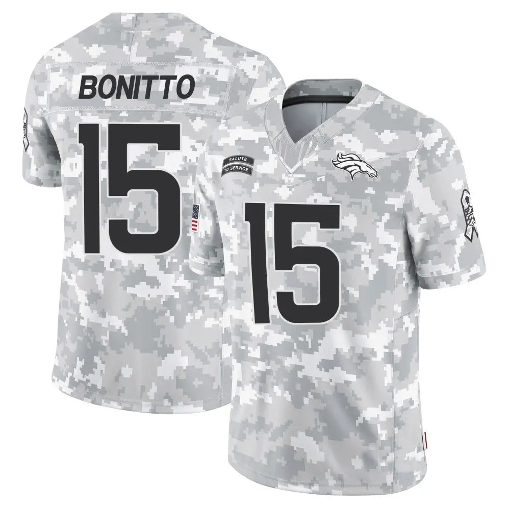 Punc D.Broncos #15 Nik Bonitto Player Arctic Camo Salute to Service Limited Stitched Jerseys