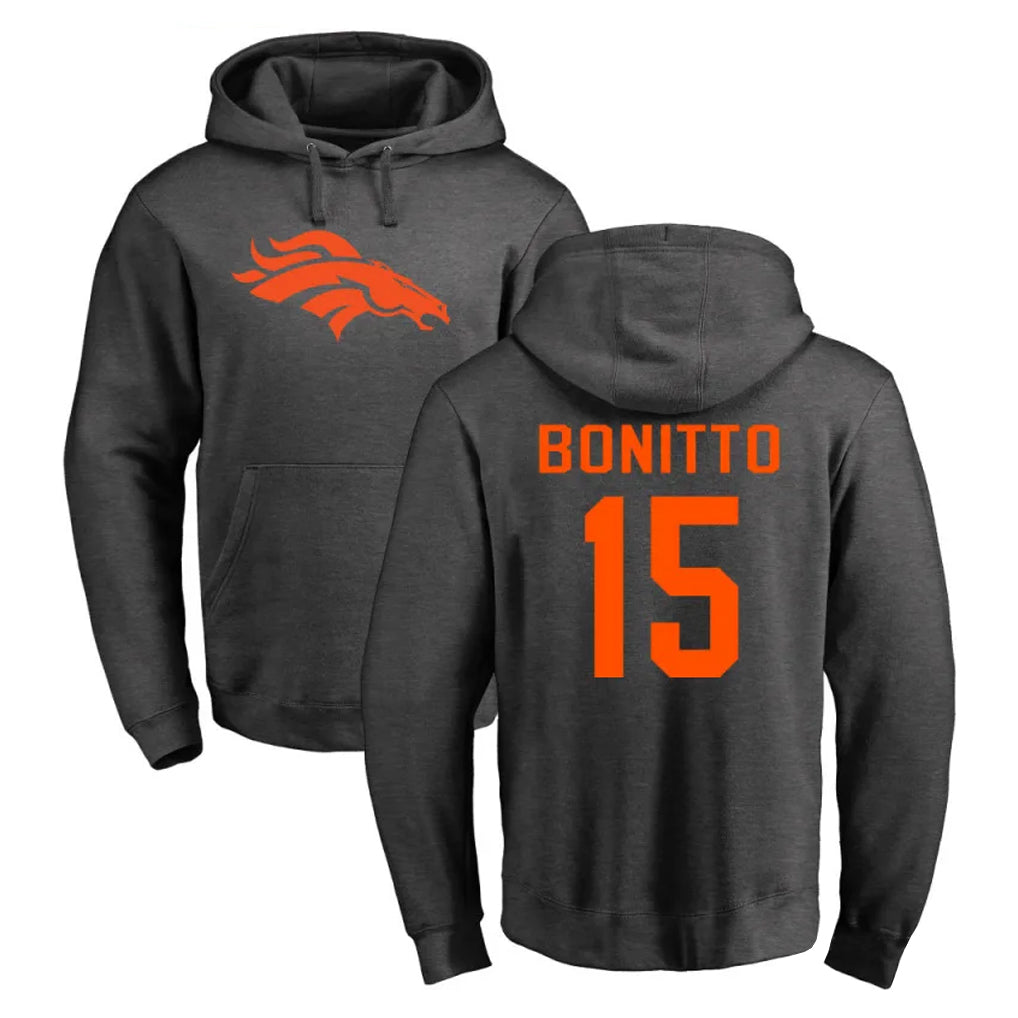 Punc D.Broncos #15 Nik Bonitto Player Ash One Color Pullover Hoodie Limited Stitched Jerseys