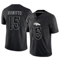 Punc D.Broncos #15 Nik Bonitto Player Black RFLCTV Limited Stitched Jerseys