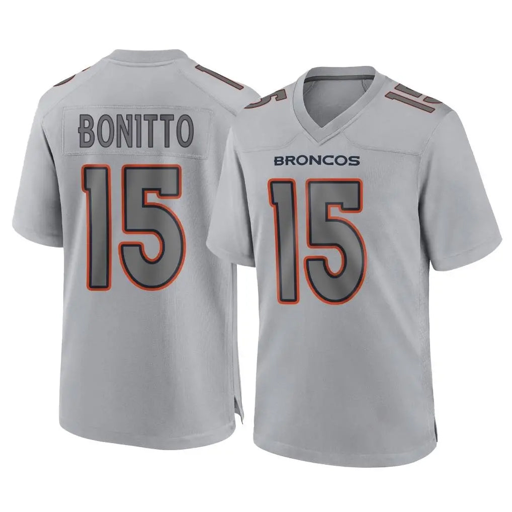 Punc D.Broncos #15 Nik Bonitto Player Gray Atmosphere Fashion Limited Game Stitched Jerseys