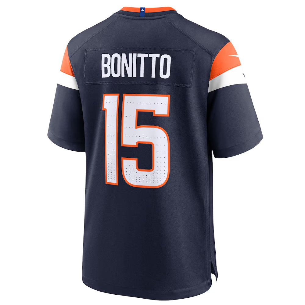 Punc D.Broncos #15 Nik Bonitto Player Navy Home Game Stitched Jerseys