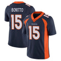 Punc D.Broncos #15 Nik Bonitto Player Navy Vapor Limited Stitched Jerseys