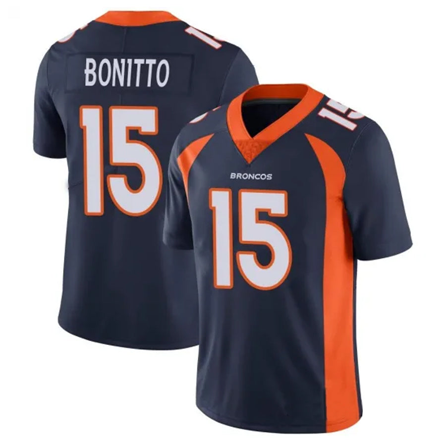 Punc D.Broncos #15 Nik Bonitto Player Navy Vapor Limited Stitched Jerseys