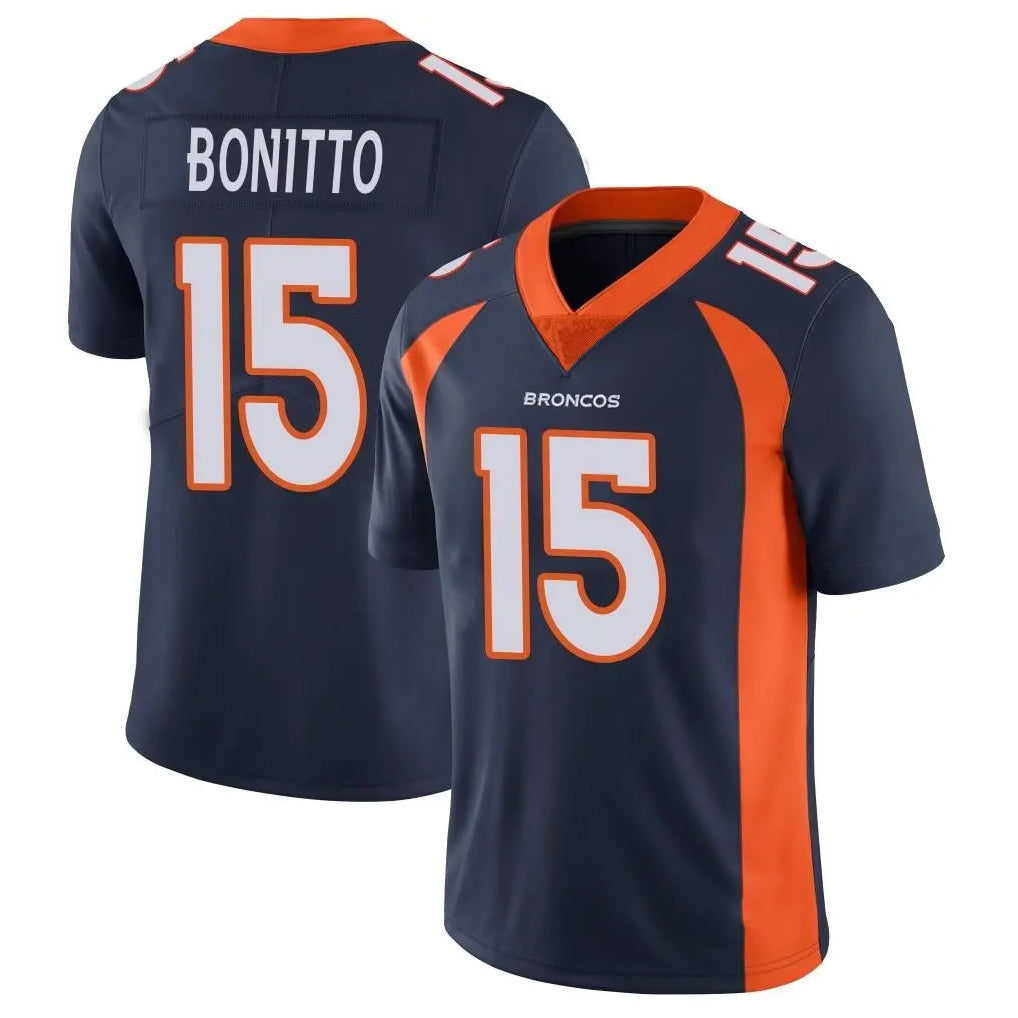 Punc D.Broncos #15 Nik Bonitto Player Navy Vapor Untouchable Limited Game Stitched Jerseys