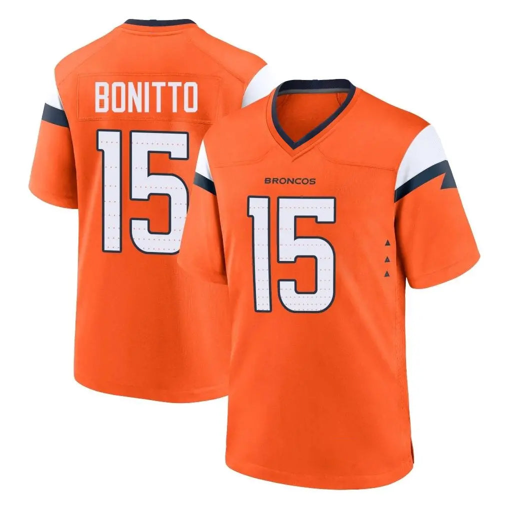 Punc D.Broncos #15 Nik Bonitto Player Orange Alternate Collection Throwback Game Stitched Jerseys