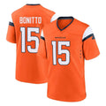 Punc D.Broncos #15 Nik Bonitto Player Orange Alternate Collection Throwback Game Stitched Jerseys