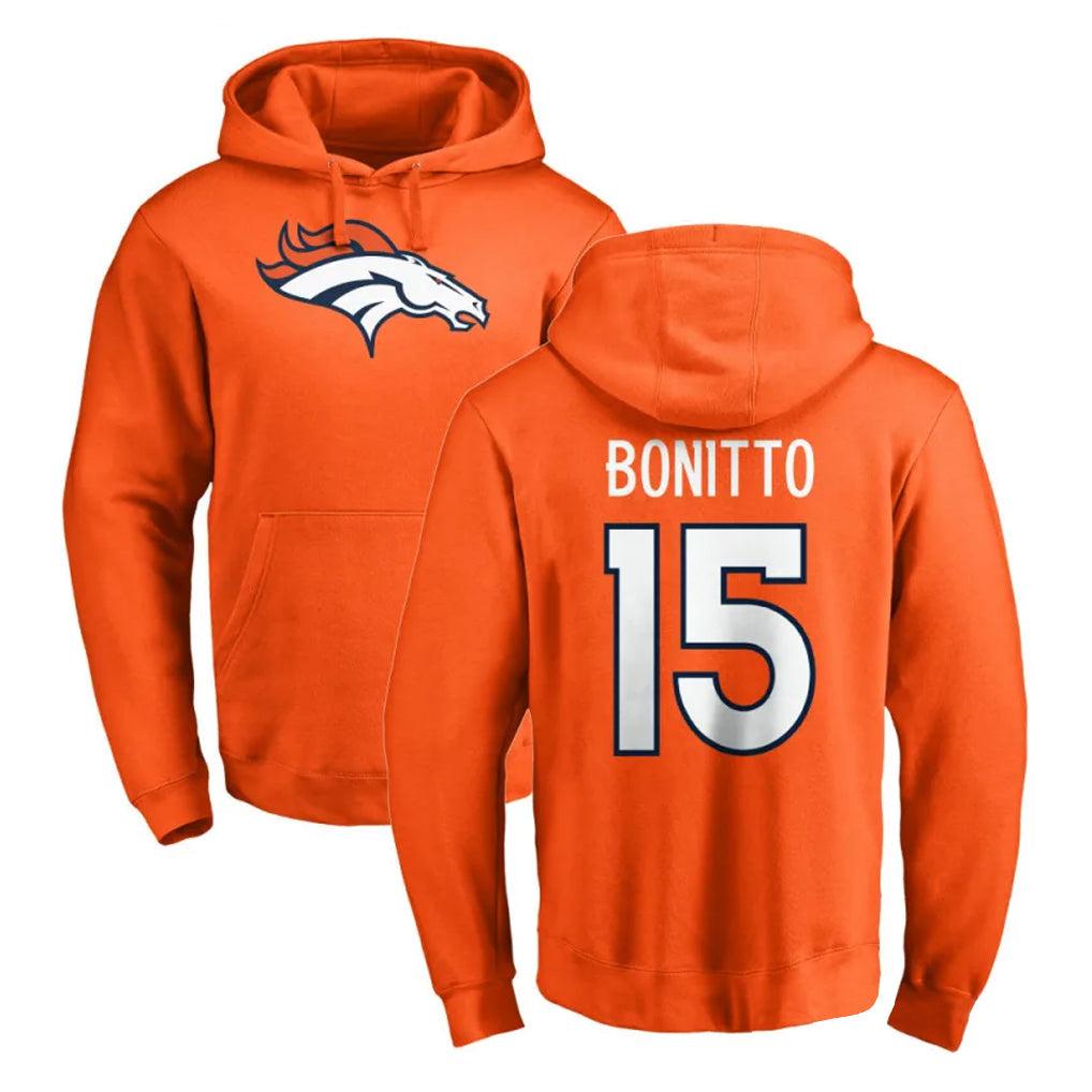 Punc D.Broncos #15 Nik Bonitto Player Orange Pullover Hoodie Limited Stitched Jerseys