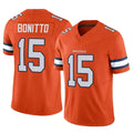 Punc D.Broncos #15 Nik Bonitto Player Orange Vapor F.U.S.E. Limited Stitched Jerseys