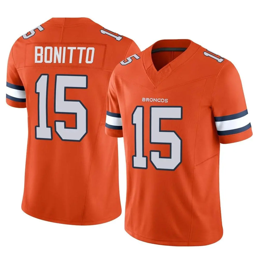 Punc D.Broncos #15 Nik Bonitto Player Orange Vapor F.U.S.E. Limited Stitched Jerseys