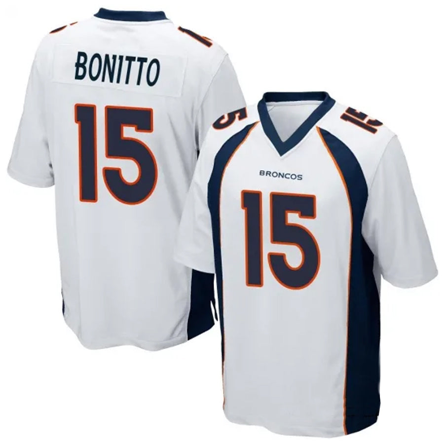 Punc D.Broncos #15 Nik Bonitto Player White Game Stitched Jerseys