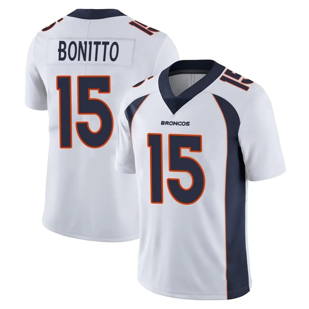 Punc D.Broncos #15 Nik Bonitto Player White Vapor Untouchable Limited Home Game Stitched Jerseys