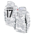 Punc D.Broncos #17 Jaylen Waddle Player Arctic Camo Salute to Service Hoodies Limited Game Stitched Jerseys
